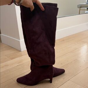 Banana Republic Rich Burgundy Over the Knee Suede Boots